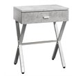 Accent Table Side End Nightstand Lamp Living Room Bedroom Metal Grey