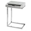 Accent Table C-shaped End Side Snack Living Room Bedroom Metal Grey