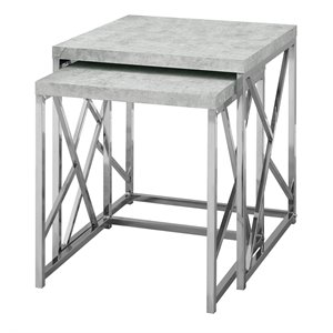 monarch 2 piece nesting table set in gray cement