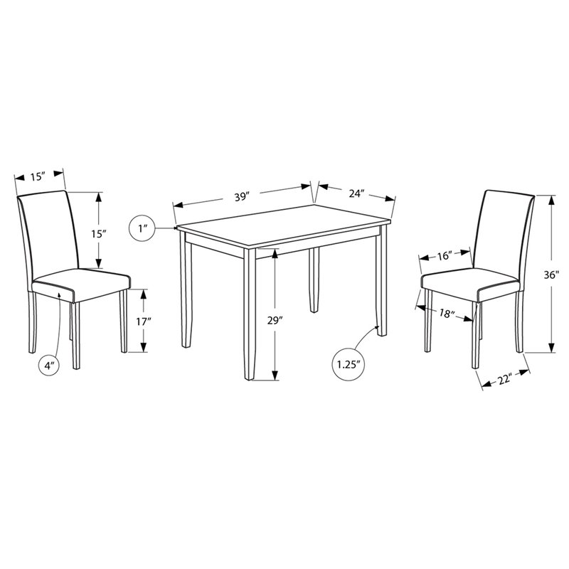 Monarch 3 Piece Set in Black and Gray Linen Cymax Business