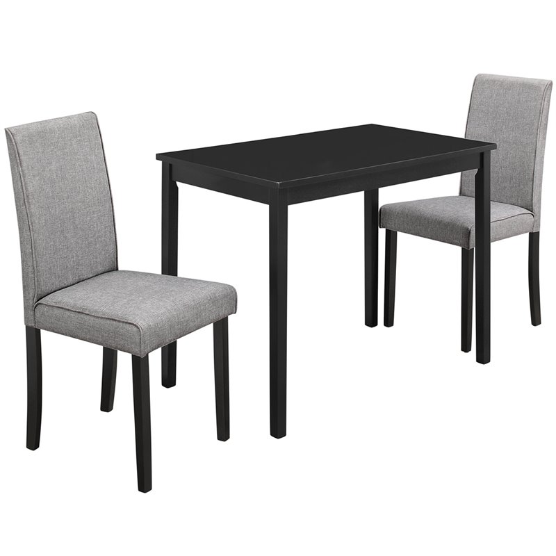 3 piece black dinette set