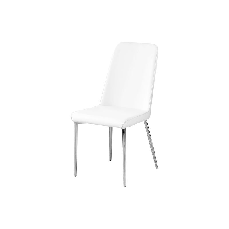 Monarch Faux Leather Upholstered Dining Chair in White (Set Of 2)