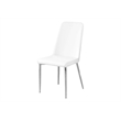 Monarch Faux Leather Upholstered Dining Chair in White (Set Of 2)