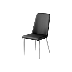 Monarch Faux Leather Upholstered Dining Chair in Black (Set Of 2)