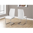 Dining Chair Set Of 2 Side Upholstered Kitchen Pu Faux Leather Look White