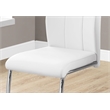 Dining Chair Set Of 2 Side Upholstered Kitchen Pu Faux Leather Look White