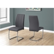 Dining Chair Set Of 2 Side Upholstered Kitchen Pu Faux Leather Look Grey Chrome