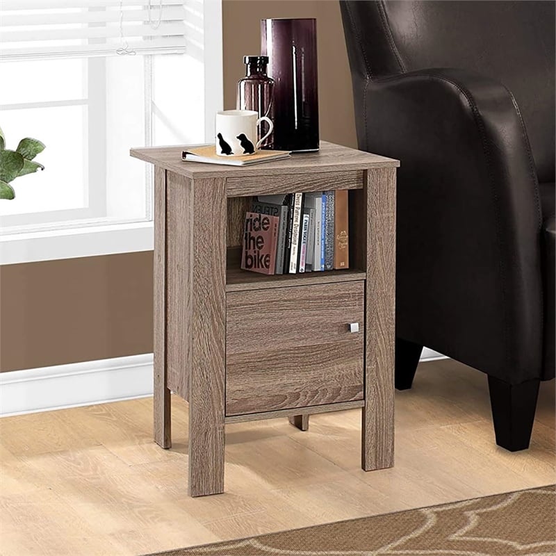 Accent Table Side End Nightstand Lamp Storage Bedroom Laminate Brown