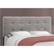 Bed Queen Size Platform Bedroom Frame Upholstered Linen Look Grey
