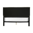 Bed Queen Size Platform Bedroom Frame Upholstered Linen Look Beige Black