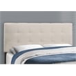 Bed Queen Size Platform Bedroom Frame Upholstered Linen Look Beige Black