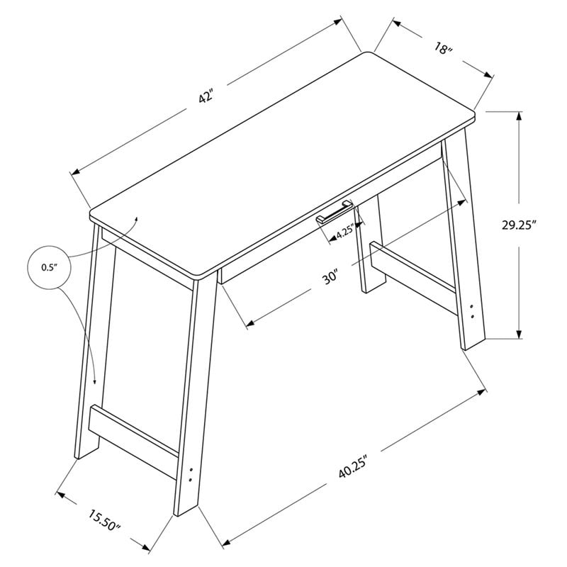 Computer Desk Home Office Laptop Storage Drawers Work Laminate Grey