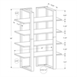 Bookshelf Bookcase Etagere 4 Tier 60