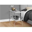 Accent Table Side End Nightstand Lamp Living Room Bedroom Metal White