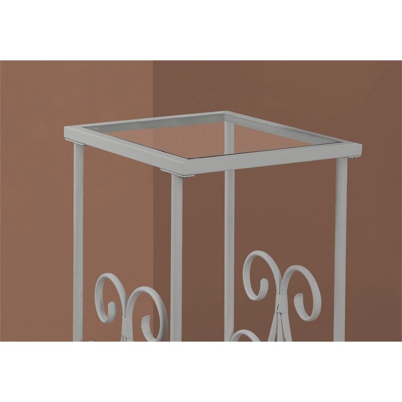 Accent Table Side End Nightstand Lamp Living Room Bedroom Metal Grey
