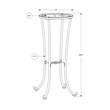 Accent Table Side End Plant Stand Round Living Room Bedroom Metal Black