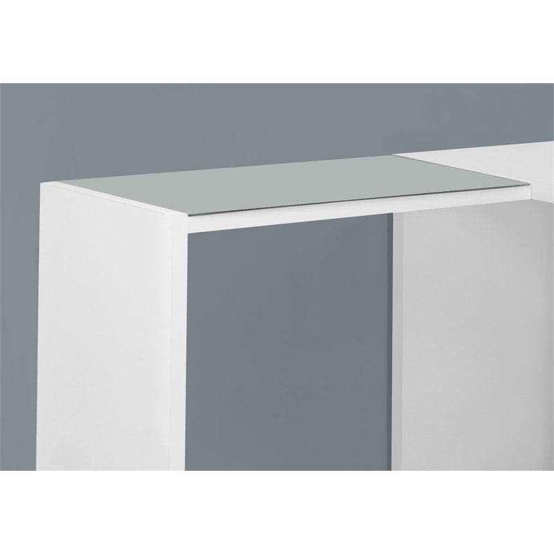 Monarch Laminate L Shaped Corner Computer Desk In White I 7136