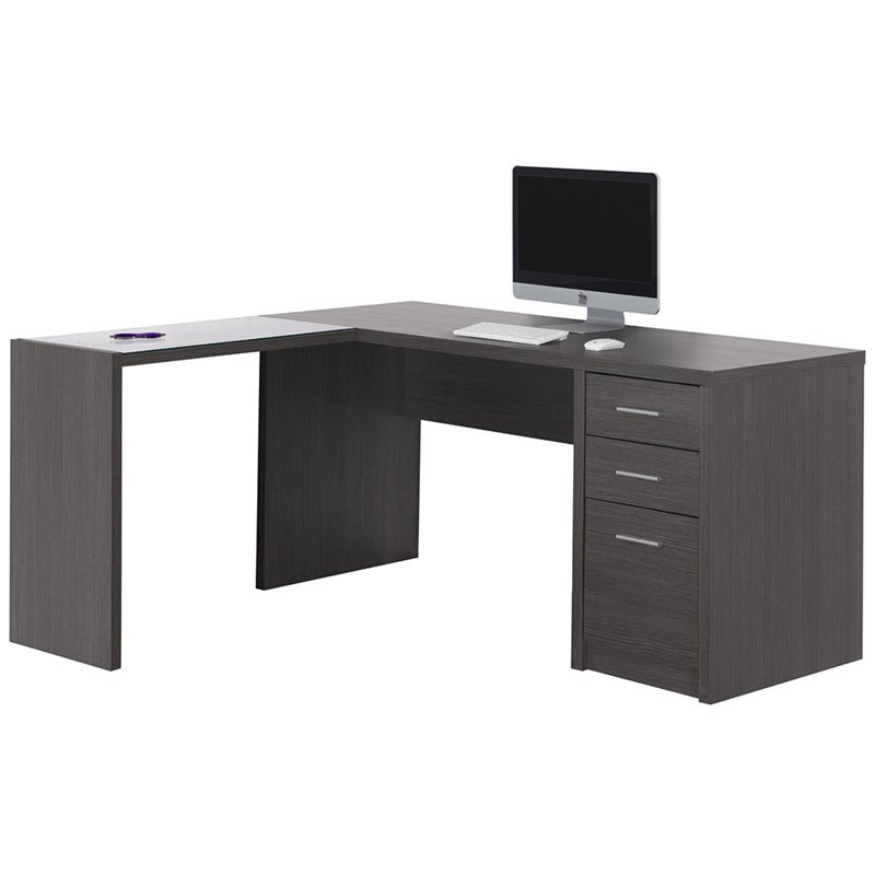 Monarch Laminate L Shaped Corner Computer Desk In Gray I 7139 Monarch Laminate L Shaped Corner Computer Desk In Gray