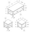 Table Set 3pcs Set Coffee End Side Accent Living Room Laminate Grey