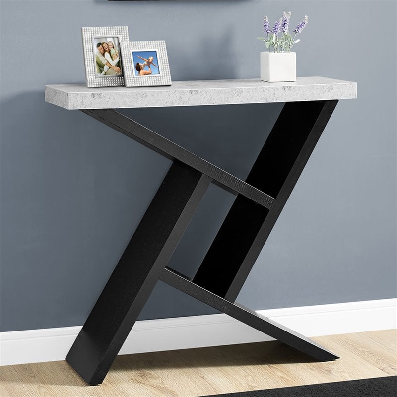 Accent Table Console Entryway Narrow Sofa Bedroom Laminate Grey