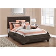 Bed Full Size Platform Bedroom Frame Upholstered Pu Leather Look Brown