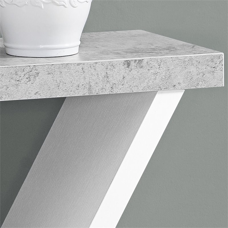 Accent Table Console Entryway Narrow Sofa Bedroom Laminate Gray White