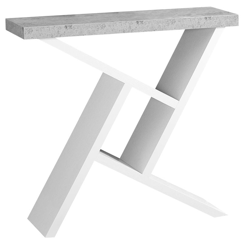 Accent Table Console Entryway Narrow Sofa Bedroom Laminate Gray White