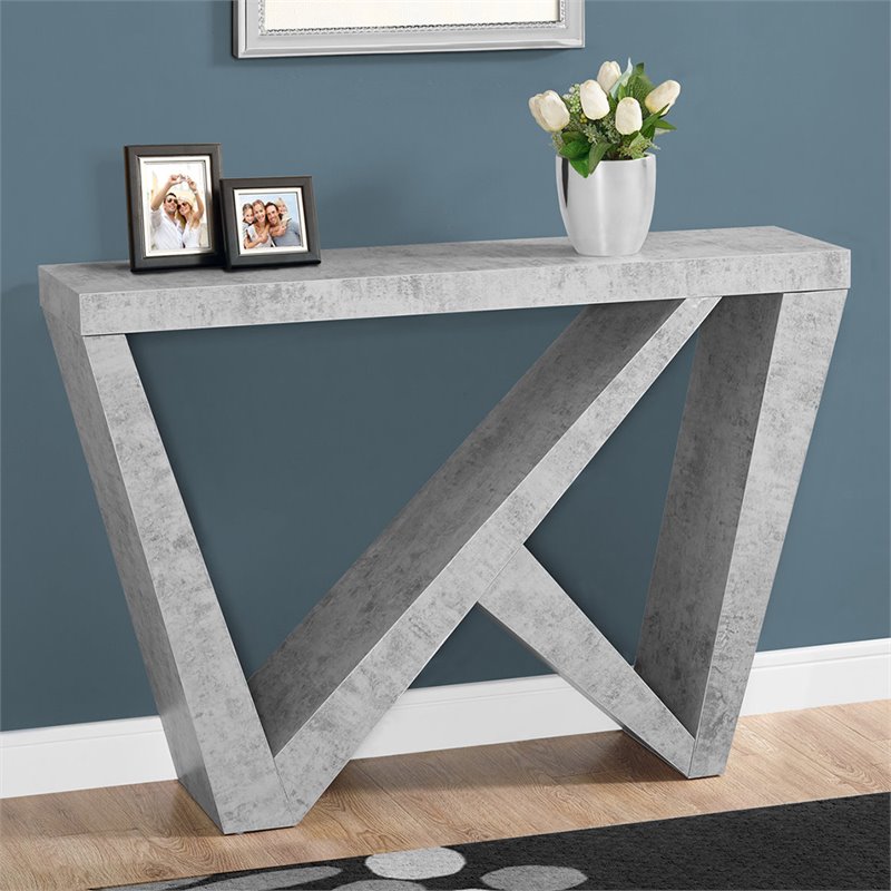 Accent Table Console Entryway Narrow Sofa Bedroom Laminate Grey