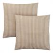 Pillows Set Of 2 Accent Sofa Couch Bedroom Polyester Brown