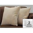 Pillows Set Of 2 18 X 18 Square Accent Sofa Couch Bedroom Polyester Gold
