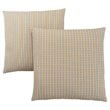Pillows Set Of 2 18 X 18 Square Accent Sofa Couch Bedroom Polyester Gold
