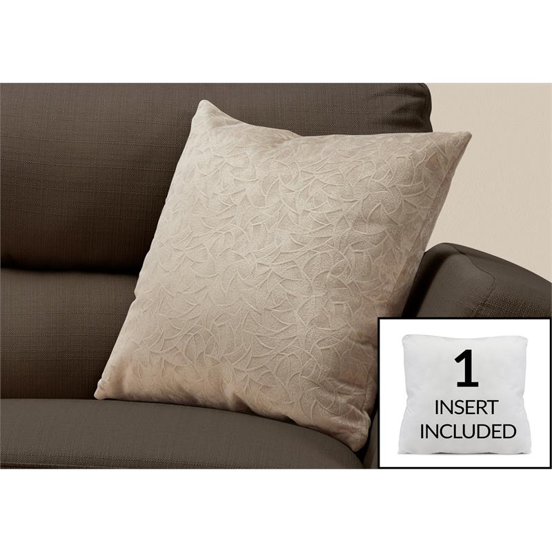 Pillows 18 X 18 Square Accent Sofa Couch Bedroom Polyester Beige