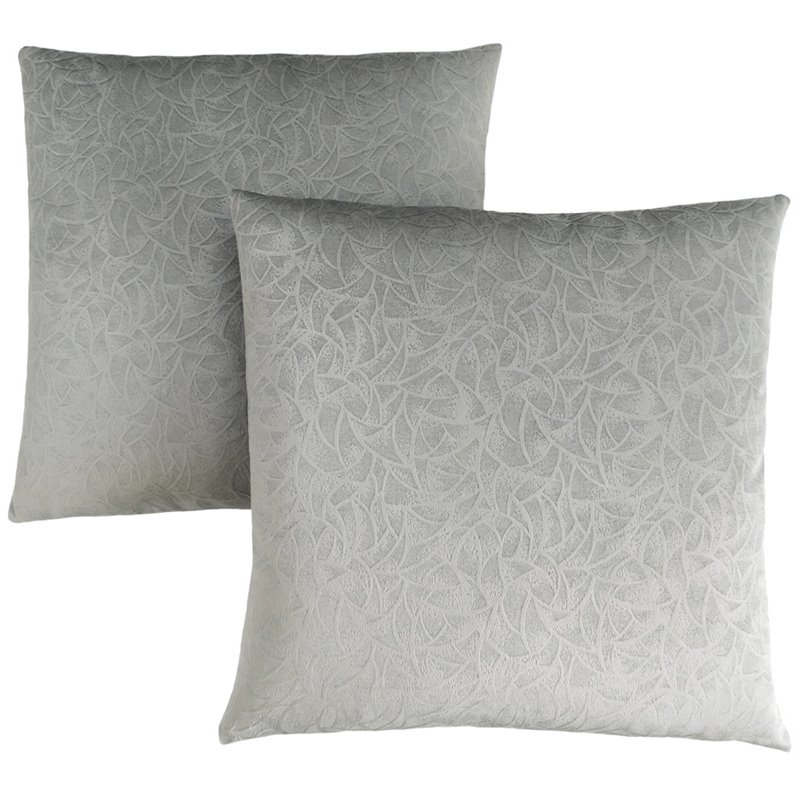 Monarch Fl Velvet Throw Pillow In Light Gray Set Of 2 I 9257 Monarch Fl Velvet Throw Pillow In Light Gray Set Of 2