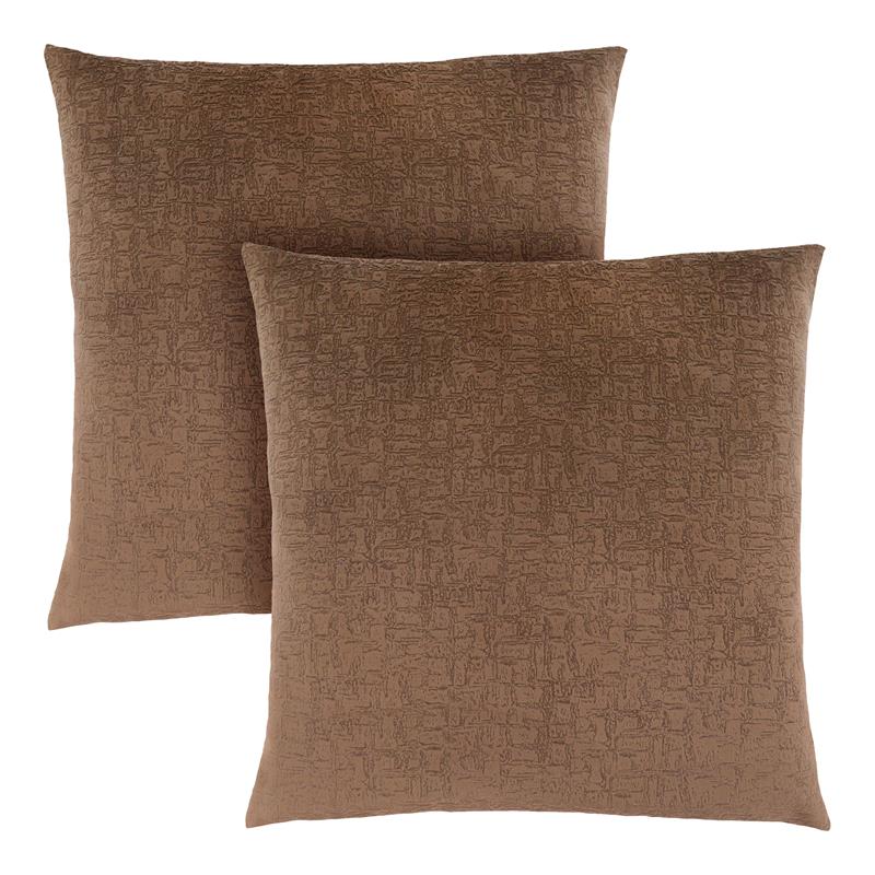 Pillows, Set Of 2, 18 X 18 Square, Insert Included, Decorative Throw,  Accent, Sofa, Couch, Bedroom, Brown Hypoallergenic Polyester, Modern