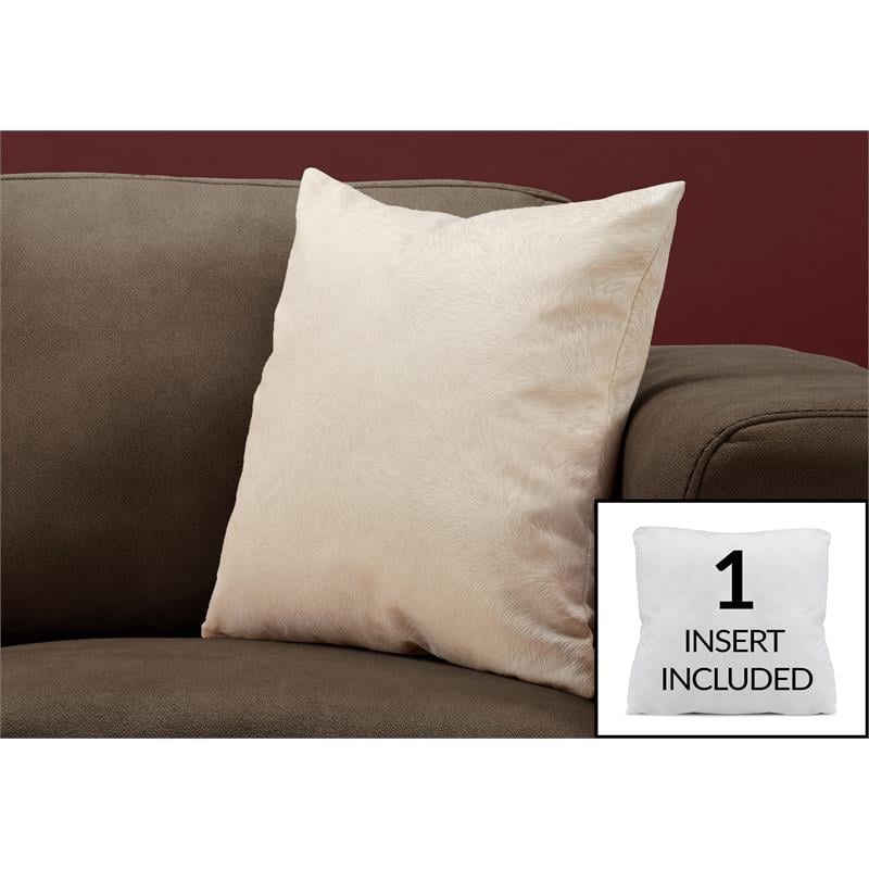 Pillows 18 X 18 Square Accent Sofa Couch Bedroom Polyester Beige