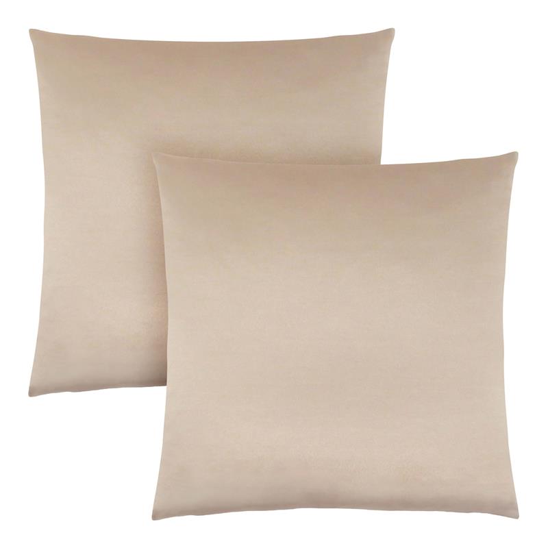 Pillows Set Of 2 18 X 18 Square Accent Sofa Couch Bedroom Polyester Gold