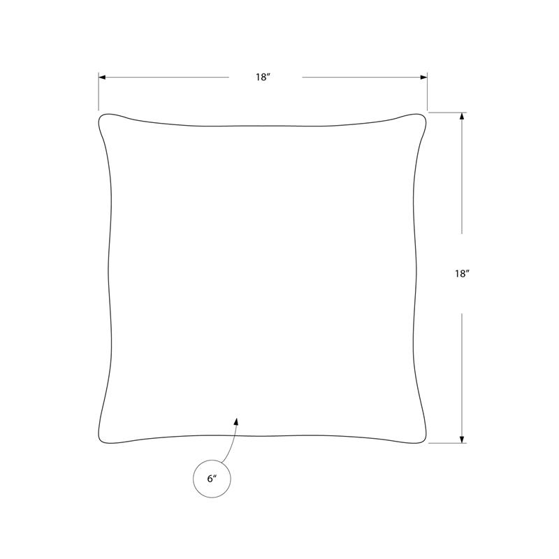 Pillows Set Of 2 18 X 18 Square Accent Sofa Couch Bedroom Polyester Grey