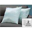 Pillows Set Of 2 18 X 18 Square Accent Sofa Couch Bedroom Polyester Blue