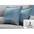 Pillows Set Of 2 18 X 18 Square Accent Sofa Couch Bedroom Polyester Blue