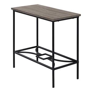 Accent Table Side End Narrow Small 2 Tier Bedroom Metal Brown