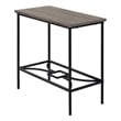 Accent Table Side End Narrow Small 2 Tier Bedroom Metal Brown