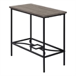 Accent Table Side End Narrow Small 2 Tier Bedroom Metal Brown
