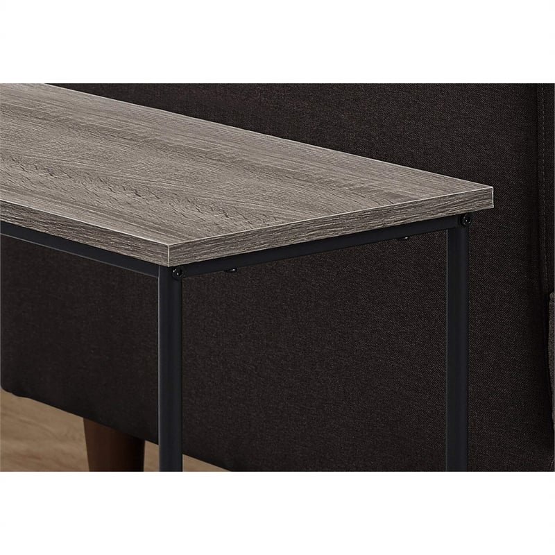 Accent Table Side End Narrow Small 2 Tier Bedroom Metal Brown
