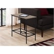 Accent Table Side End Narrow Small 2 Tier Bedroom Metal Brown