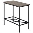 Accent Table Side End Narrow Small 2 Tier Bedroom Metal Brown