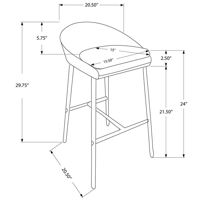 Bar Stool Set Of 2 Counter Height Kitchen Metal White Chrome