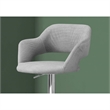 Bar Stool Swivel Bar Height Adjustable Metal Fabric Grey Chrome