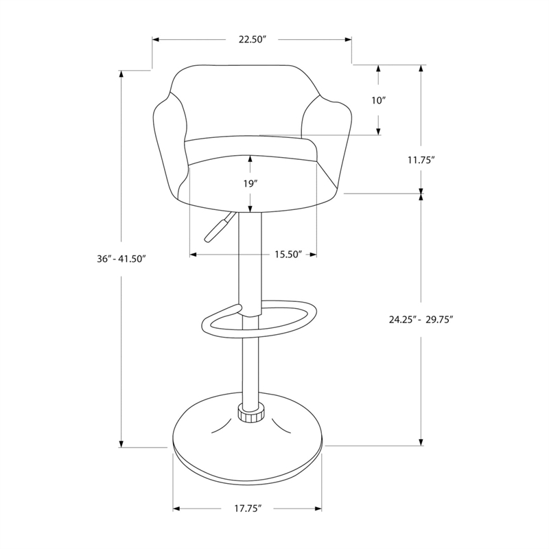 Bar Stool Swivel Bar Height Adjustable Metal Fabric Grey Chrome