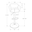 Bar Stool Swivel Bar Height Adjustable Metal Fabric Grey Chrome