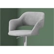 Bar Stool Swivel Bar Height Adjustable Metal Fabric Grey Chrome